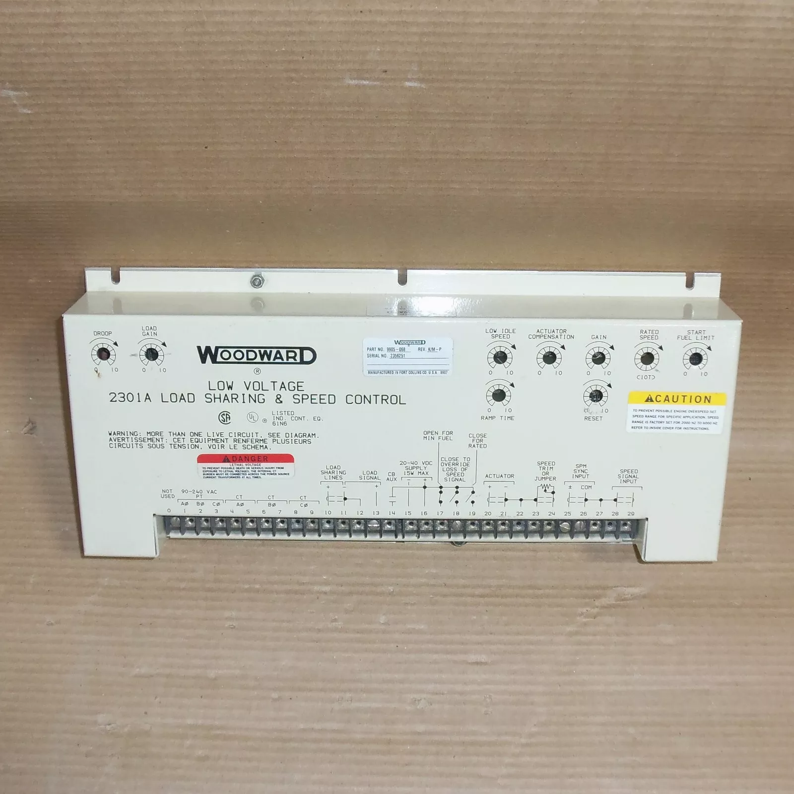9905-068 速度控制器 WOODWARD伍德沃德   原厂现货 货源充足 全新质保 进口原装 可议价图1